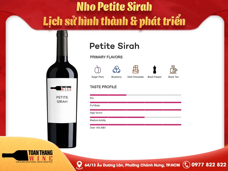 Nho Petite Sirah: Lịch sử hình thành & phát triển